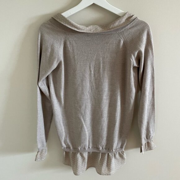 Love Moschino 100% Wool Lightweight Sweater With Built In Blouse Size 4 - Picture 4 of 9
